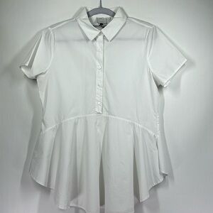 Anthropologie HD in Paris Minimalist Peplum 100% Cotton Top, M